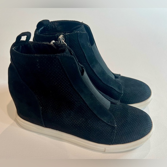 Madden Girl Shoes - Madden Girl PERRYY Wedge Sneaker Black Size 6.5 Zip